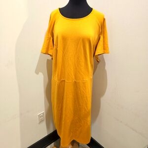 Ashley Stewart Golden Yellow Midi Dress Plus Size 26/28